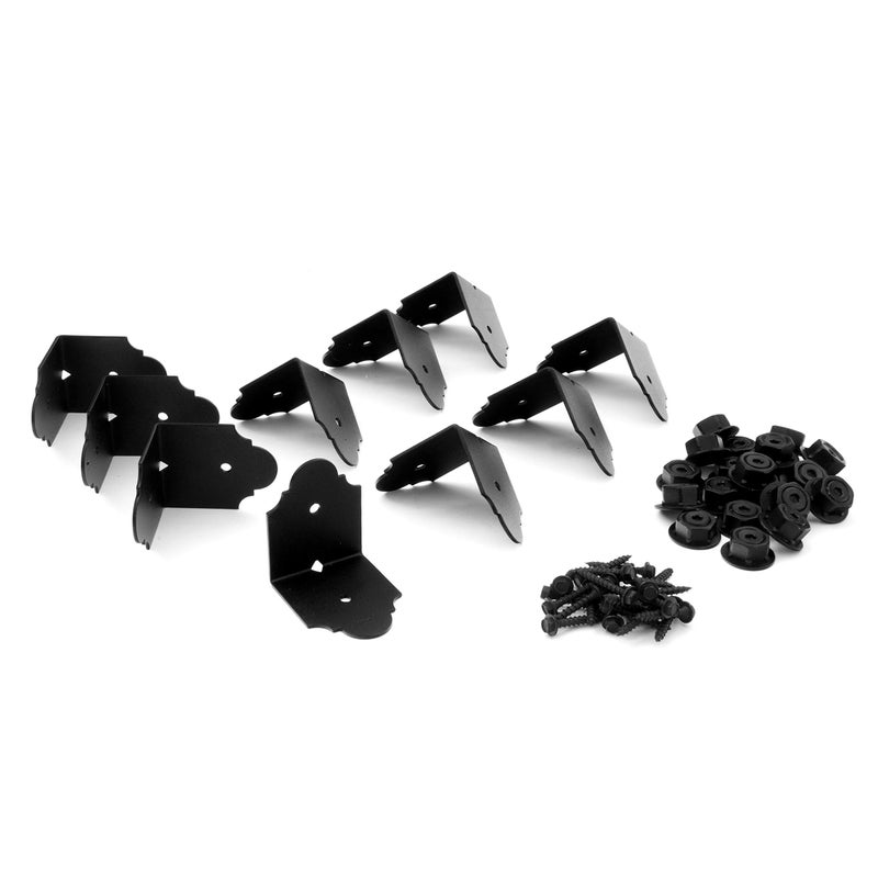 OZCO Laredo Sunset Standard 4" Rafter Clips with Matching Hardware, Black Powder-Coated Galvanized Steel Clips for Outdoor Wood Structures, 4-Pack, 56618 - Image 2